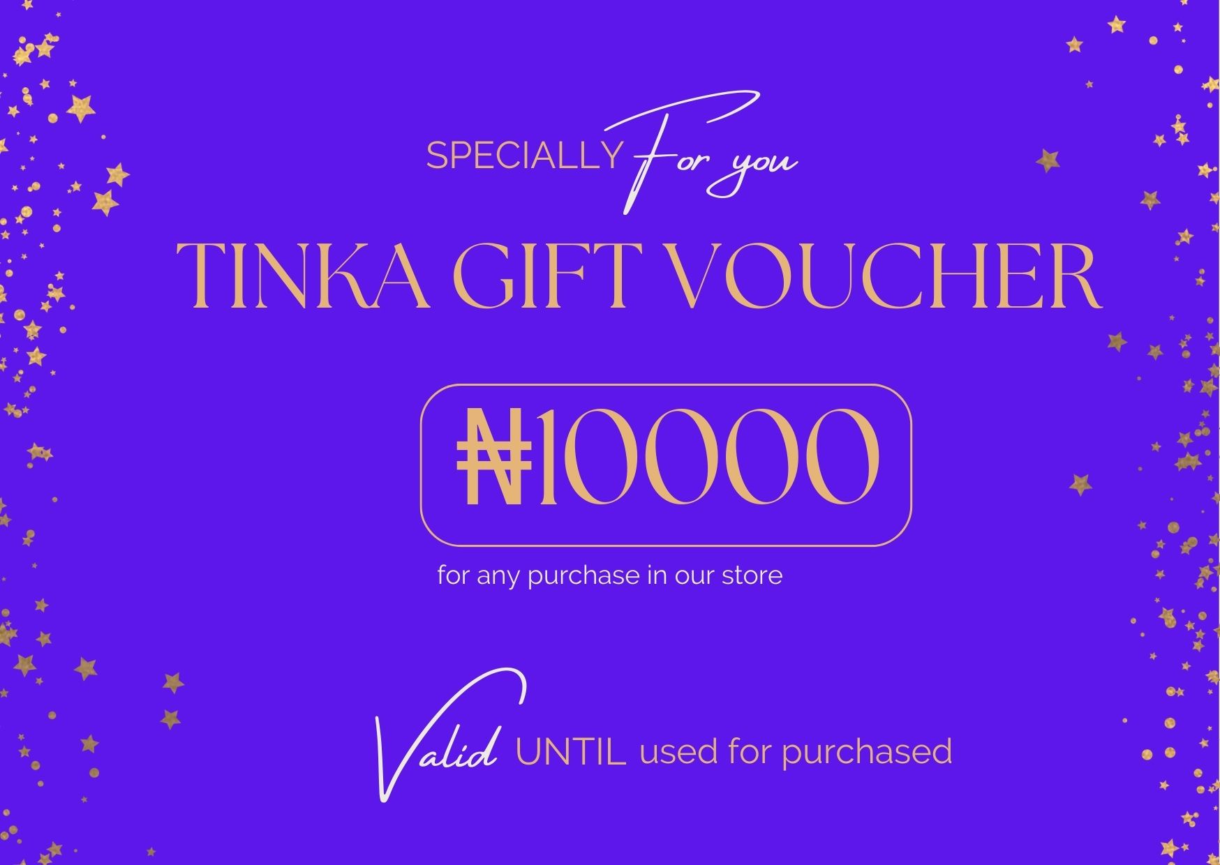 Purple Tinka Gift Voucher Gift Certificate